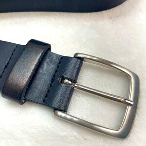 Fossil Black Leather Belt with Double Ring Buckle - Size 36–38